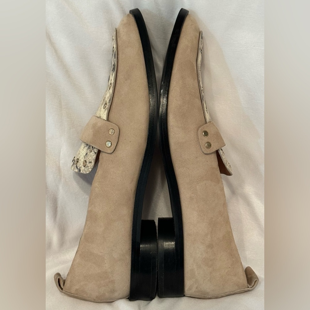 Joie Women’s Taron Tan Suede and Snake Print Combo Loafer Size 8.5 / 38.5 - Picture 9 of 14
